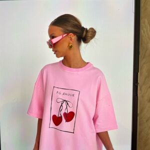 Pink Heart Graphic Tee